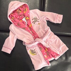 Nick & Nora Sock Monkey and Banana Print Robe